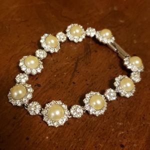 Joan Rivers Faux Pearl Rhinestone Bracelet